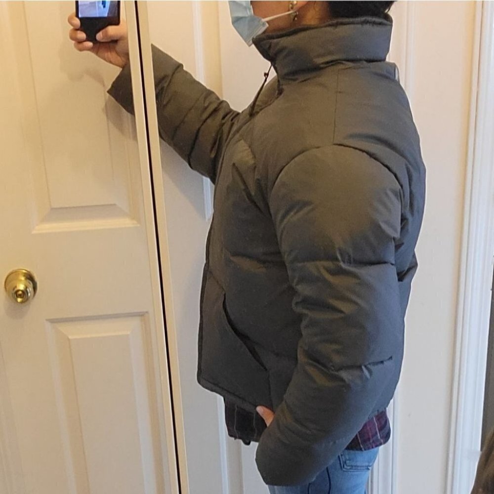 ❤️ 3 for $35 Dex Vintage crop puffer down jacket grey medium 90s y2k